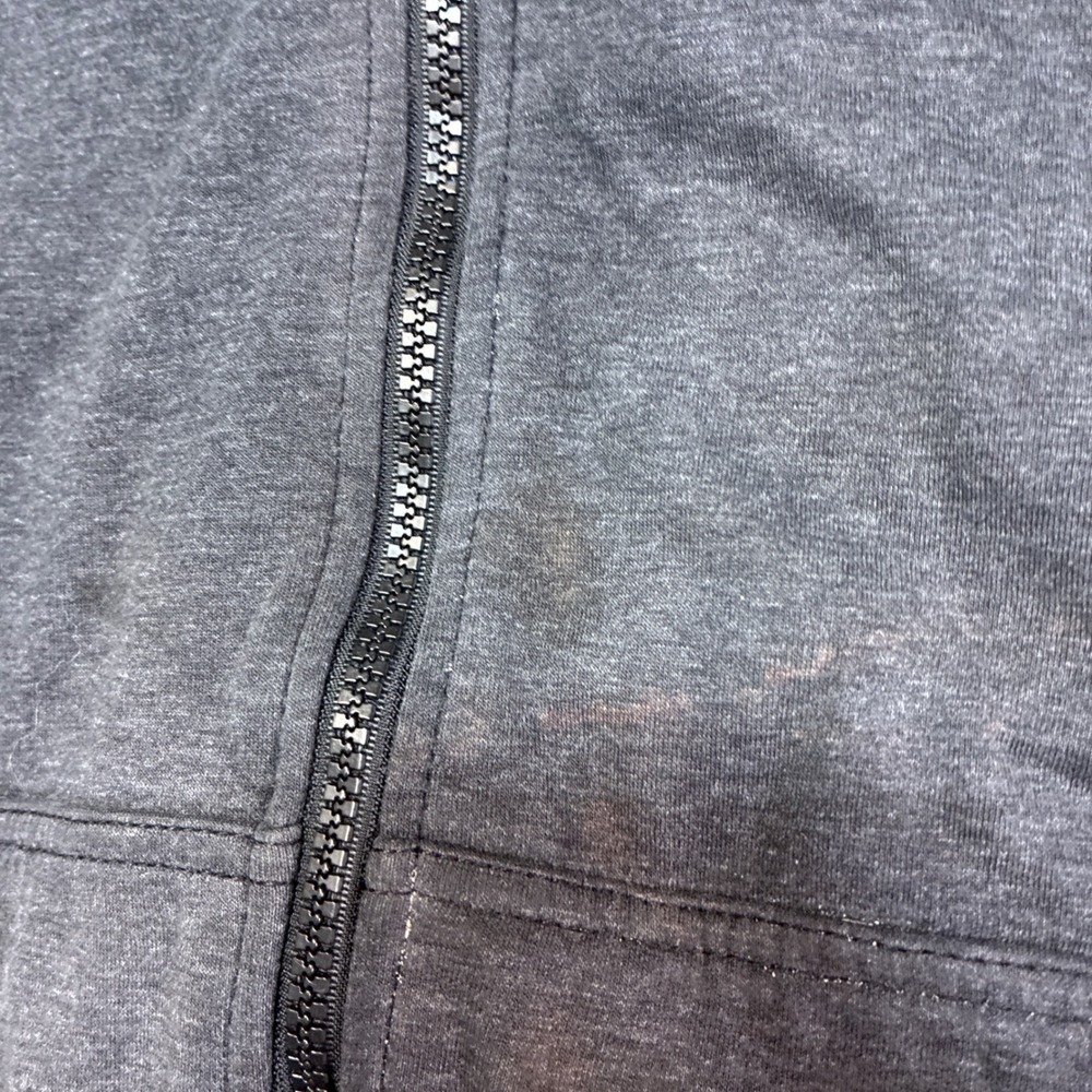 Milwaukee Zip Up Hoodie Mens Medium Black Distressed Heavyweight Workwear - Picture 3 of 12